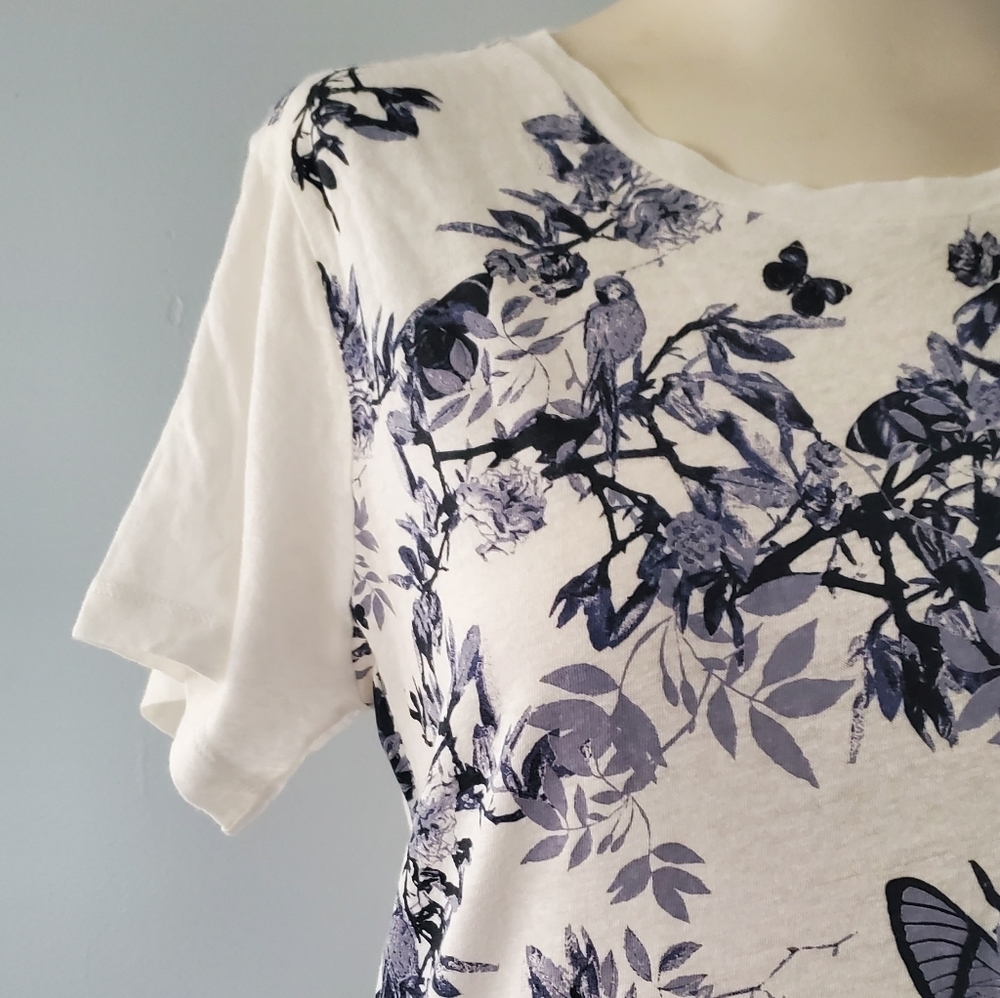 J. Crew Butterfly and Floral Print Tee Shirt - Picture 5 of 8